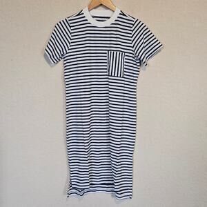 Universal Standard‎ Garcon Tee Shirt Dress Navy White Striped Women's Size 0